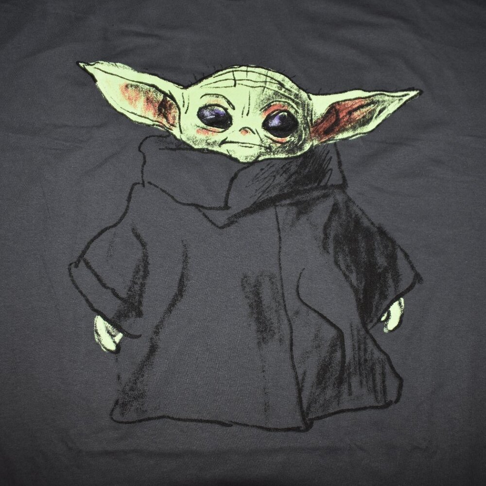 Star Wars Mens The Mandalorian Grogu Baby Yoda Graphic Charcoal Shirt New 3XL - Picture 3 of 3